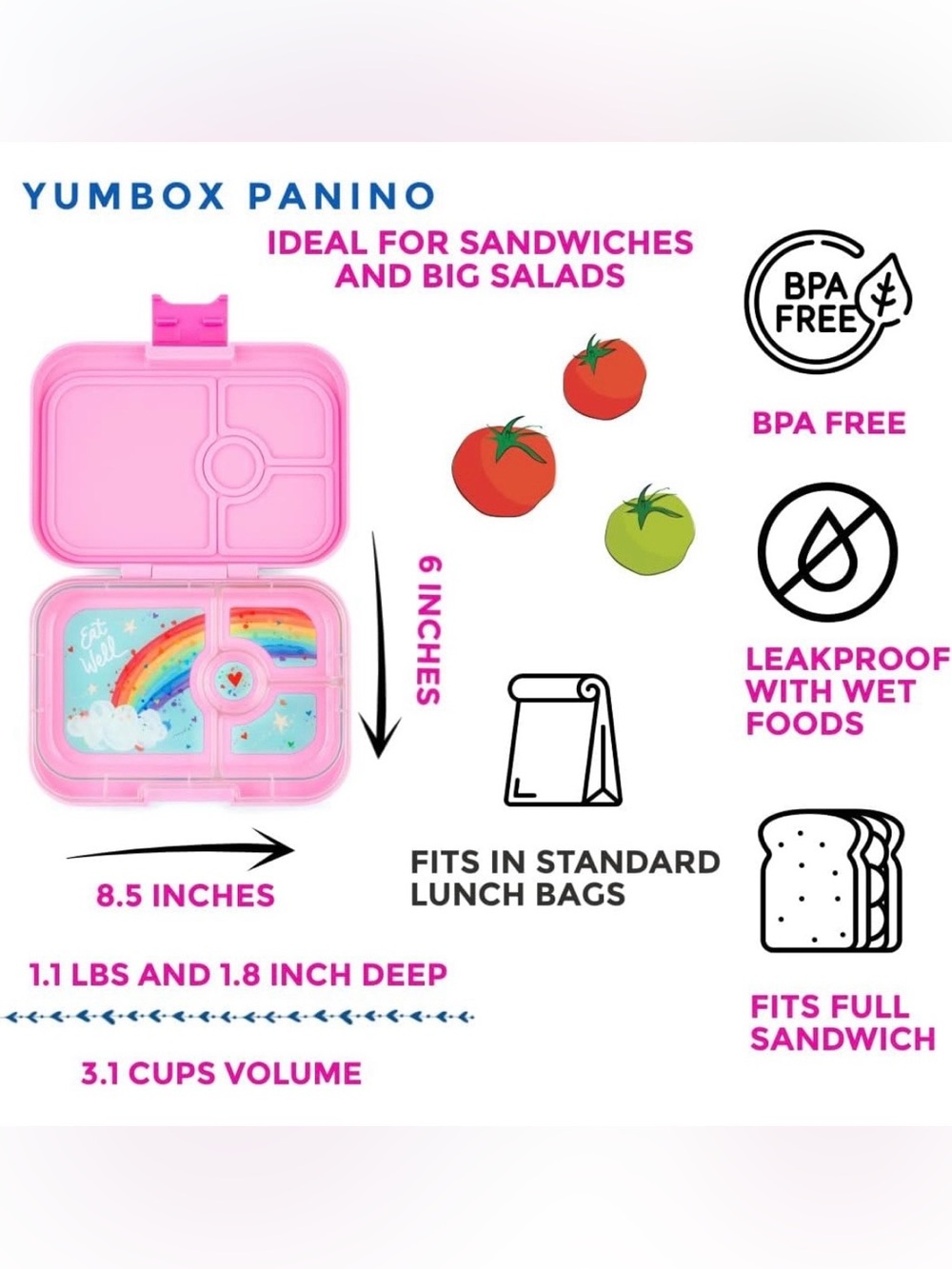 Yumbox Panino Leakproof Bento Lunch Box - Picture 3 of 6